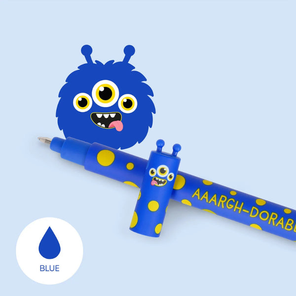 Legami Erasable Gel Pen - Monster, Blue Ink
