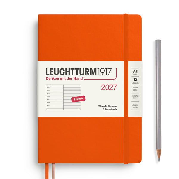 Leuchtturm1917 2027 Agenda - Weekly, A5 Hardcover, Pumpkin