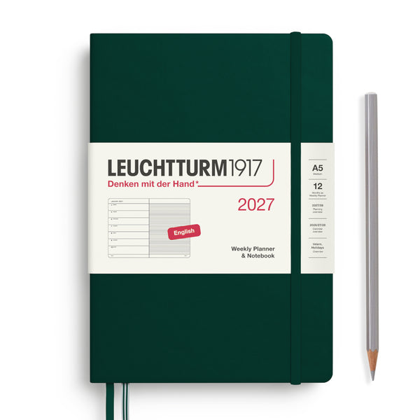 Leuchtturm1917 2027 Agenda - Weekly, A5 Hardcover, Forest Green