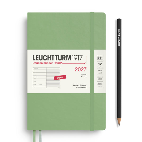 Leuchtturm1917 2027 Agenda - Weekly, B6+ Paperback, Sage