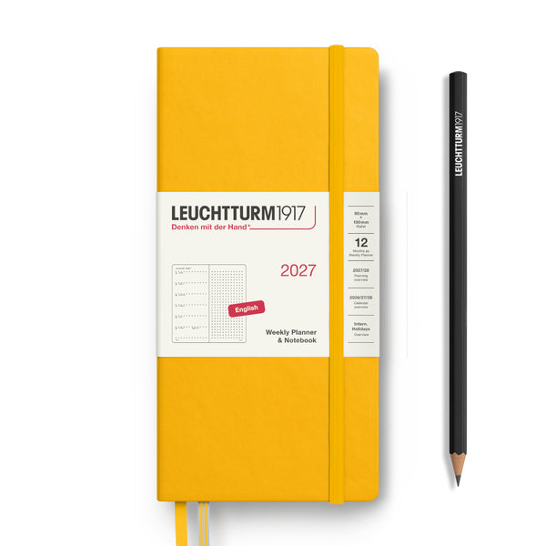 Leuchtturm1917 2027 Agenda - Weekly, Wallet Hardcover, Sunflower