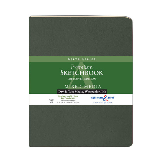 Stillman & Birn Mixed Media Soft Cover Sketchbook 270gsm, 8x10", Ivory