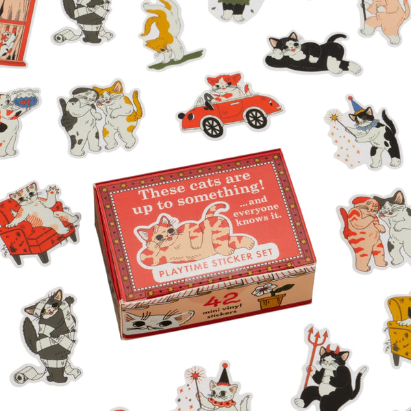 Blue Q Playtime Sticker Set - These Cats Are Up To Something!