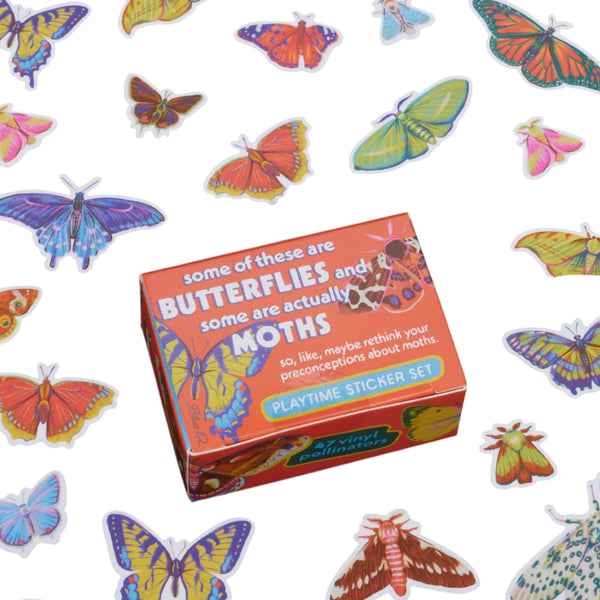 Blue Q Playtime Sticker Set - Some Of These Are Butterflies And Some Are Actually Moths