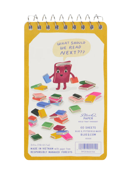 Blue Q Blank 3" x 5" Top-Coil Notebook - Book Club
