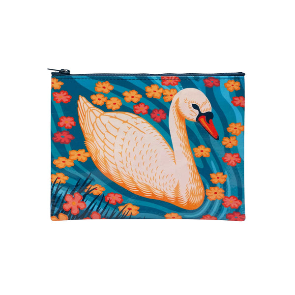 Blue Q Recycled Zipper Pouch - Swan