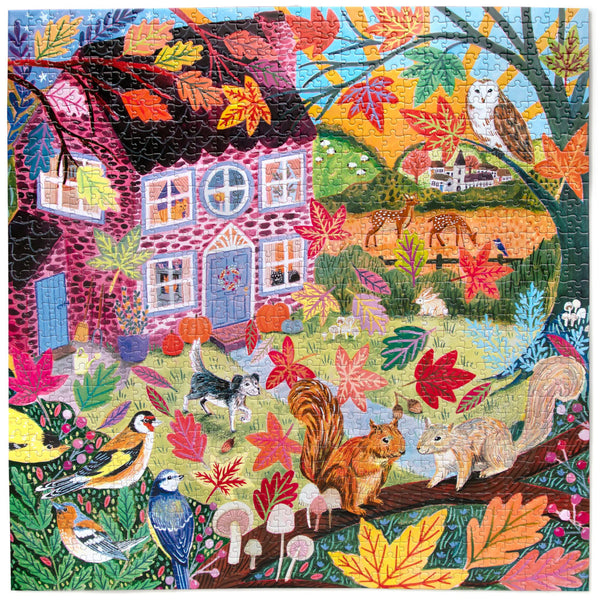 eeBoo 1000pc Puzzle - Autumn Cottage