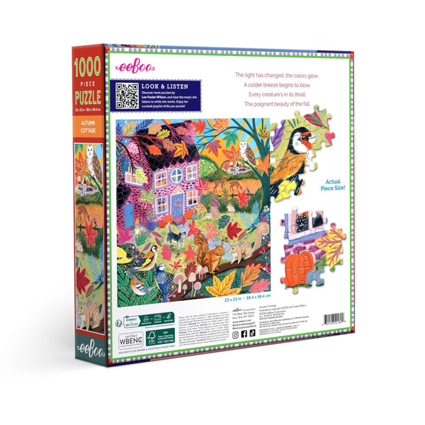 eeBoo 1000pc Puzzle - Autumn Cottage