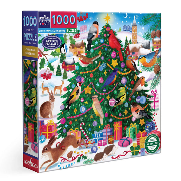 eeBoo 1000pc Puzzle - Christmas Songbirds