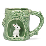 Abbott Stoneware Mug 12oz: Tree Hollow Mug with Rabbit