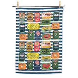 Abbott Cotton Kitchen Towel - Sardine Tins on Stripes