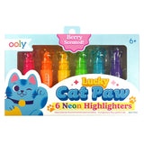 Ooly Lucky Cat Paw Scented Neon Highlighters Set of 6
