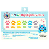 Ooly Lucky Cat Paw Scented Neon Highlighters Set of 6
