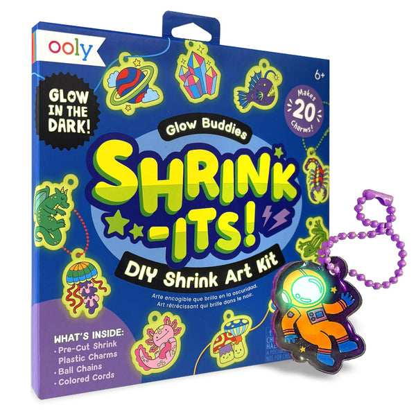 Ooly Shrink-Its! DIY Shrink Art Kit - Glow Buddies, 20 Charms