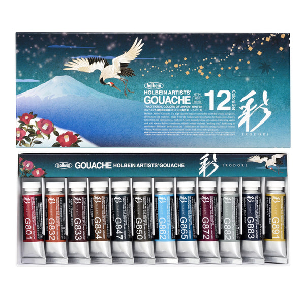 Holbein Artists’ Gouache 12 x 5ml Tube Set - Irodori Winter