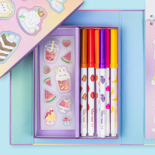 Tiger Tribe Scented Stacks Of Stickers Kit - Dreamy Desserts