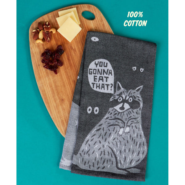 Blue Q Dish Towel - You Gonna Eat That? Raccoon