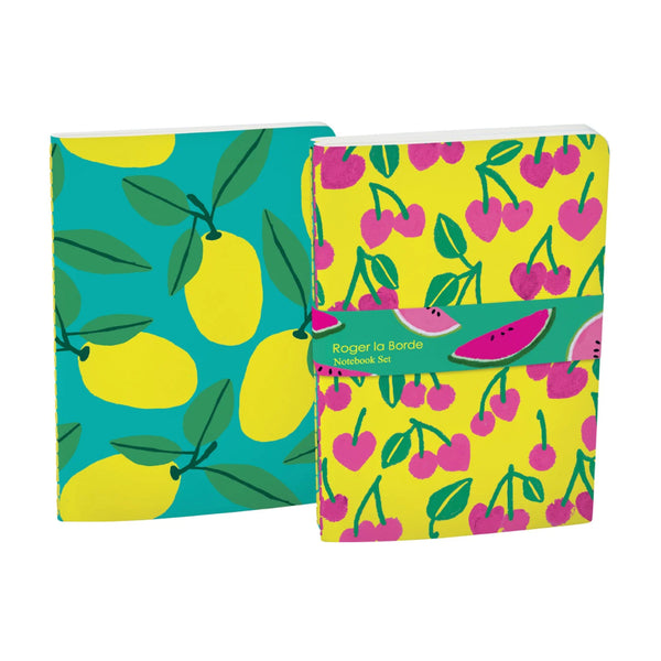 Roger la Borde A5 Softback Notebook Set of 2 - Cute Fruit