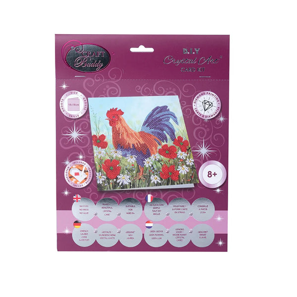 Crystal Art Card Kit - Cockeral in the Field