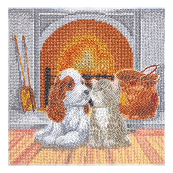 Crystal Art Mounted Kit, Medium - Pals by Fireplace