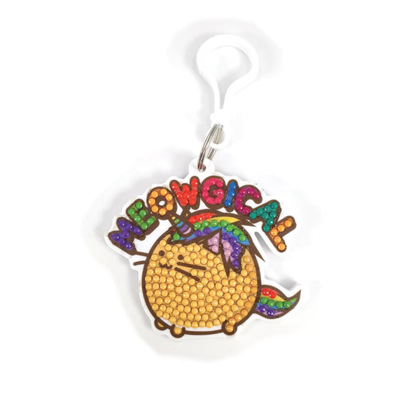 Crystal Art Bag Charm Fuzzballs - Caticorn, Meowgical