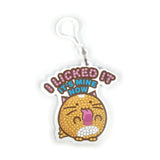 Crystal Art Bag Charm Fuzzballs - Cat, I Licked It It's Mine Now