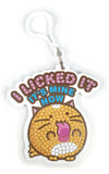 Crystal Art Bag Charm Fuzzballs - Cat, I Licked It It's Mine Now