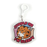 Crystal Art Bag Charm Fuzzballs - Cat, Cuddle Me