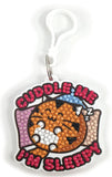 Crystal Art Bag Charm Fuzzballs - Cat, Cuddle Me