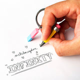 Metalmorphose Doodle Mini Pencil & Eraser Keychain