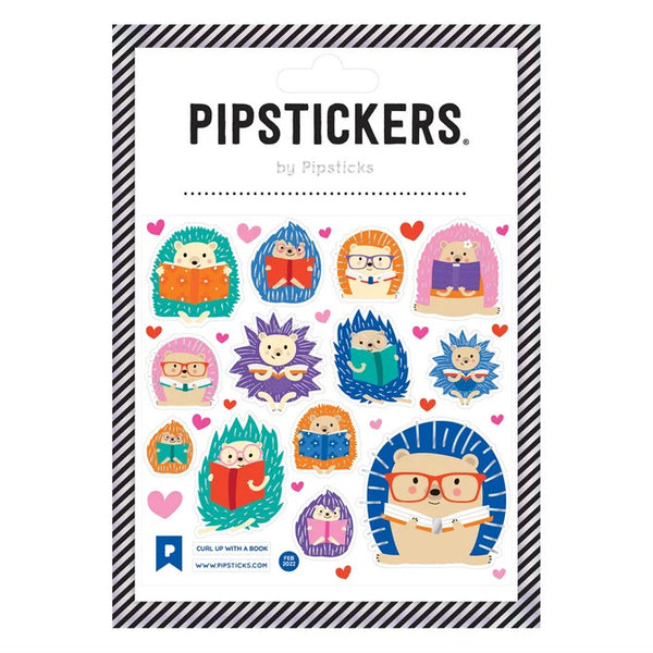 Pipsticks PipStickers Set - Curl Up With A Book Hedgehogs