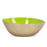 Abbot Enamel Bowl - Lime With Leaf