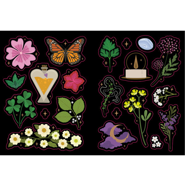 Botanical Magickal Stickers & Spells Book