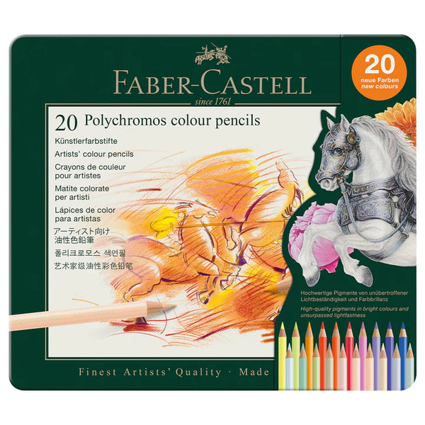 Faber Castell Polychromos Artists' Colour Pencils - Tin of 20