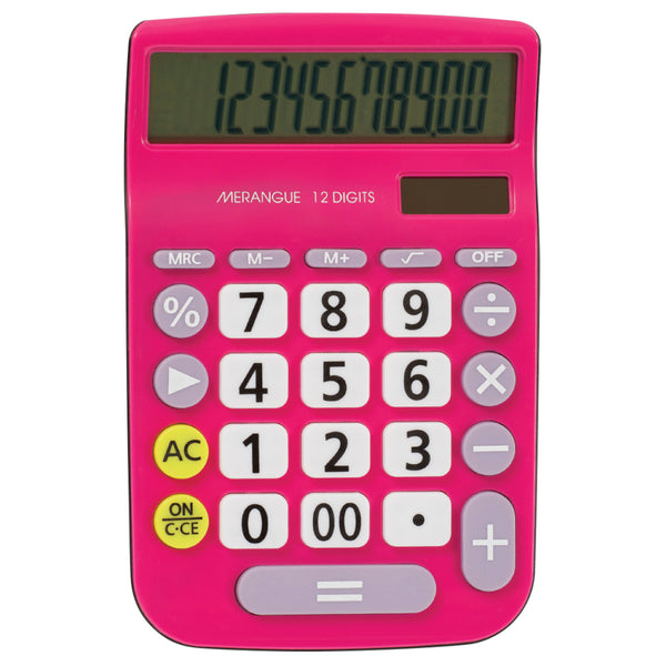 Merangue 12-Digit Desktop Calculator, Pink
