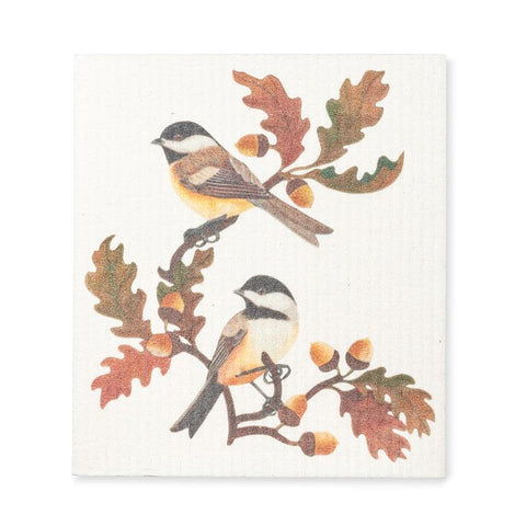 Abbott Swedish Sponge Cloth - Chickadees & Oak Leaves