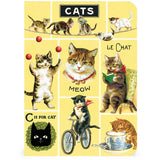 Cavallini Mini (A6) Notebook Set 3pk - Cats, Mixed Paper 4x5.5" 96pg
