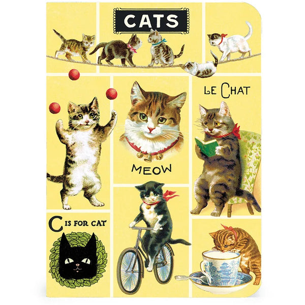 Cavallini Mini (A6) Notebook Set 3pk - Cats, Mixed Paper 4x5.5" 96pg