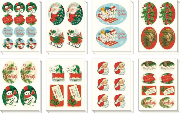 Cavallini Decorative Sticker Set - Vintage Christmas