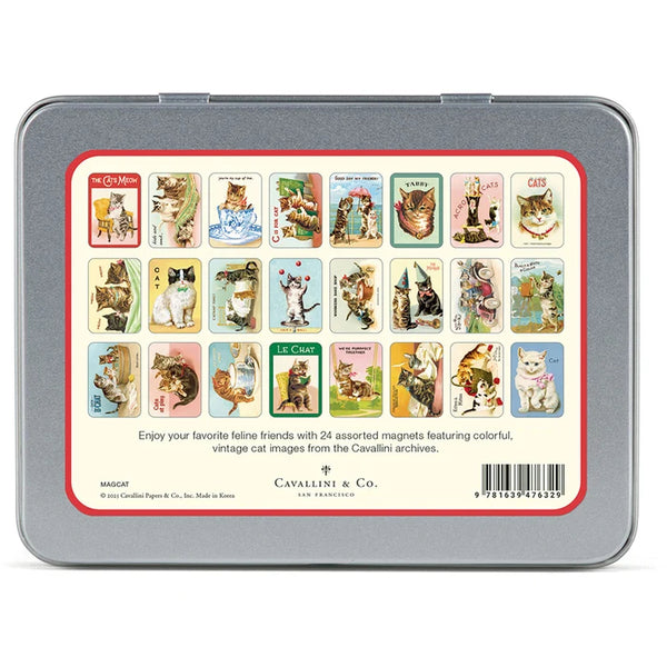 Cavallini Magnet Set of 24 - Vintage Cats