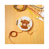 Kikkerland Mini Cross Stitch Embroidery Kit - Highland Cow