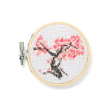 Kikkerland Mini Cross Stitch Embroidery Kit - Cherry Blossom