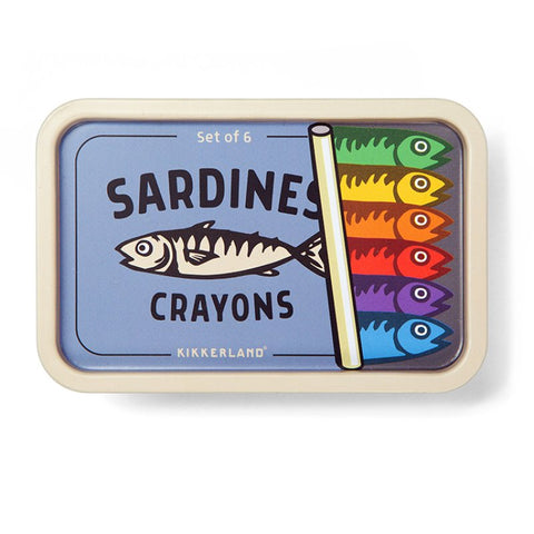 Kikkerland Sardines Crayons 6pk