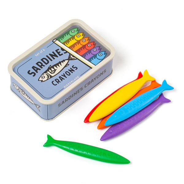 Kikkerland Sardines Crayons 6pk