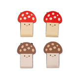 Kikkerland Magnetic Bookmarks 4pk - Mushroom