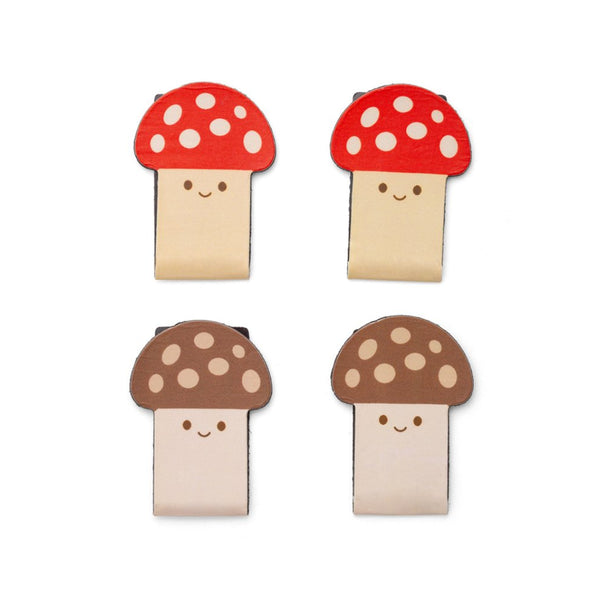 Kikkerland Magnetic Bookmarks 4pk - Mushroom