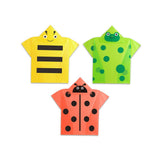 Kikkerland Kidoki Garden Friends Rain Ponchos Assortment