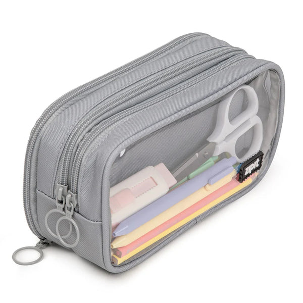 Zipit Half & Half Pencil Case - Grey