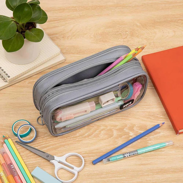 Zipit Half & Half Pencil Case - Grey