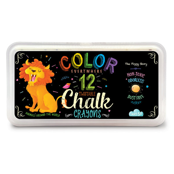 The Piggy Story Colour Everywhere Twistable Chalk Crayons - Animals Around the World